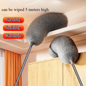 Unique Feather Duster Dust Sweeping Telescopic Home Dust Collector Static Ceiling Cleaning Tool Spider Web Extended Cleaning Brush