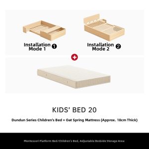 faroro | Solid Wood Montessori Style Childrens Bed with 4 Side Rails 1.2m