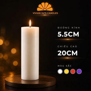 Nến Trụ Tròn Vivian Vus Candles Kích Thước 5.5x20cm - Nến Nghệ Thuật Trang Trí