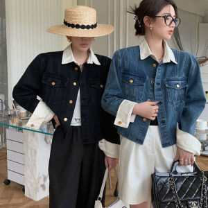 Korean Retro Denim Jacket Women Long Sleeve Denim Coat Fashion Tops