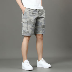 Quần Short Kẻ Sọc Cotton Nam Mùa Hè Quần Dài Năm Nút Dáng Rộng Ống Đứng Quần Công Sở Thường Ngày Thoáng Khí Thoải Mái