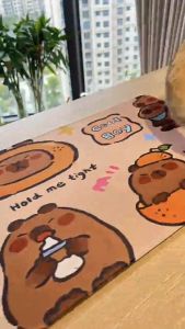 Miếng Lót Chuột Bàn Di Chuột MousePad Trải Bàn Capy Hội Mèo Bé Shin Ngựa Phi Đại Song Ngư Size Lớn