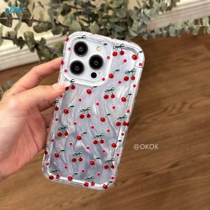 Okok tấm che lông vũ tấm che Ốp điện thoại cho iPhone chống sốc cứng anh đào toàn màn hình hai lớp 15 14 Pro Max 13 Pro Max 12 Pro max 11 điện thoại sang trọng