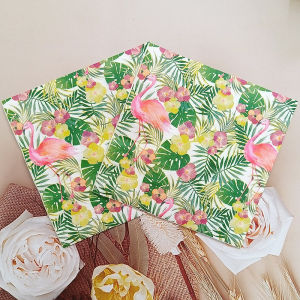 33x33cm Hawaiian Themed Tropical Aloha Flamingo Paper Napkins Summer Beach Luau Tissue Tableware Supplies