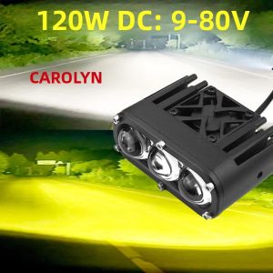 Đèn LED Công Suất Cao 3 Mắt CAROLYN Màu Vàng Trắng Hai Màu Cho Ô Tô Xe Máy - Thanh Đèn Làm Việc 180W