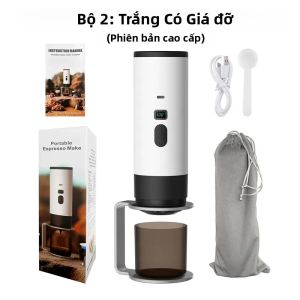 Máy Pha Cà Phê Điện Cầm Tay 3 Trong 1 Có Máy Xay Cho Xe Hơi Nhà Cắm Trại Du Lịch Máy Pha Cà Phê Bằng Thép Không Gỉ