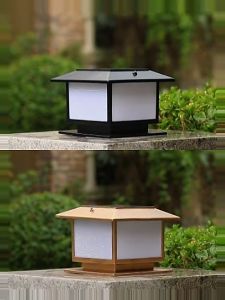 Warmtaste Solar Led Outdoor Pillar Light 2-Color Waterproof Automatic Sensor  Garden Balcony Fence Entrance Door Solar Bollard Light Pathway Landscape Lawn Post Lamps