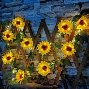 2M/5M/10M Green Leaf or Flower String Light LED Lights AA Battery Powered for Christmas Wedding Indoor Garden Fence Decoration