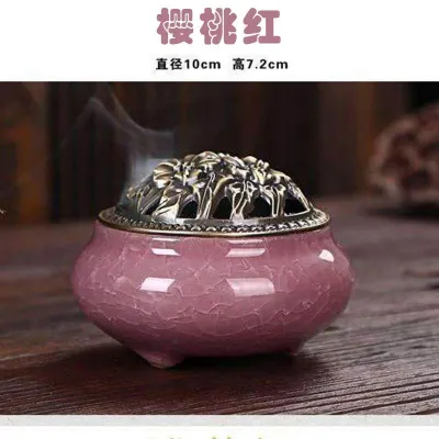 Creative Ceramic Lotus Incense Burner Indoor Tea Table Aromatherapy Tower Incense Plate Incense Holder Zen Japanese Style Small