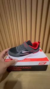 SEPATU ANAK LAKI-LAKI SKECHERS GO RUN 400 V2 PREMIUM ABU MERAH HITAM