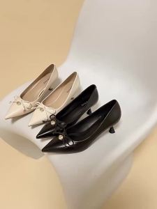 Daphne | Giày Gót Cao Đen Đỉnh Chân Comfortable