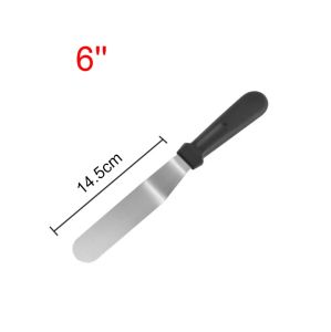 1PC Stainless Steel Cake Scraper 6/8/10/12 inch Plastic Handle Straight Curved Cream Spatula Baking Cake Cutter