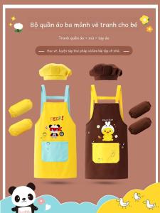 Trẻ Em Hoạt Hình Hoạt Hình Tranh Bộ Ba Tạp Dề Chống Thấm Nước Cho Bé Trai Mầm Non Nhà Bếp Sử Dụng Tại Nhà Có Thể Tùy Chỉnh