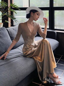 SHANGSHA | Elegant French Aesthetic Cool Elegant Spliced Dress