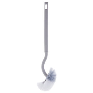 Suomi Long-Handled Toilet Brush Curved Head Soft Bristles Quick Drying Bathroom Corner Cleaning Tools