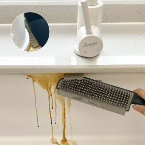 3 in 1 Gap Silicone Brush Cleaning Scrubbing Bathroom Kitchen Countertop Brush Silicone scraper Cleaning Supplies