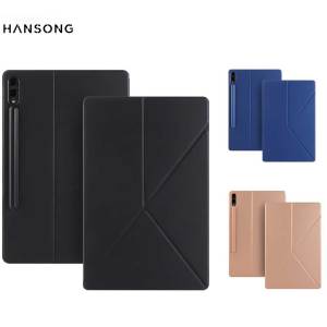 For Samsung Galaxy Tab S10 S9 11in S8 S10 FE 11in Magnetic Case for Tab S10 S9 Plus 12.4 in Pencil Holder K -fold Stand Cover