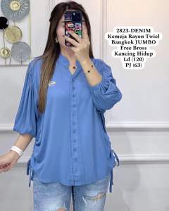 Kemeja polos serut pinggir / Atasan kemeja casual formal / Atasan Wanita Rayon Free Bross Baju Katun Basic Cewek blouse cantik