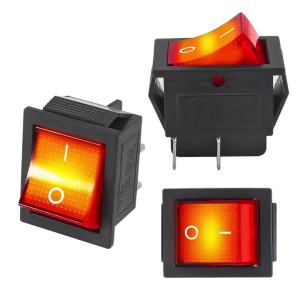 AOKIN | 5PCS Heavy Duty KCD4 Rocker Switch ON Off DPST 4 Pin With Lighted Toggle DPST KCD4 Rocker Switch AC 10A/125V 6A/250V