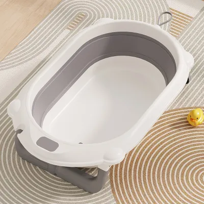 Foldable Baby Bath Tub with Stand Set