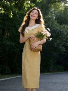 CHANGTONG | Elegant French Style Slim-fitting Pencil Maxi Dress with Bowknot Decoration
