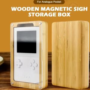 Storage Box Magnetic Bamboo Wooden Box Case Shell Display Box Acrylic Transparent Cover ﻿For Analogue Pocket For AP Game Console
