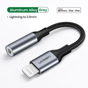 UGREEN MFI Kabel Adapter Lightning ke Jack AUX 35mm untuk Iphone