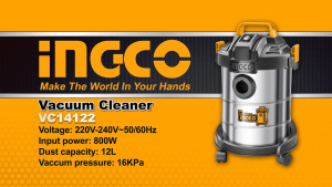 INGCO 800W WET & DRY VACUUM CLEANER | 12L METAL TANK | VC14122