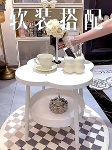 Creative Sofa Side Table Living Room Italian Minimalism Small Coffee Table Bedroom Cream Style