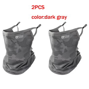 WRELS | 2PCS Sunscreen Face Covers Anti UV Breathable Cooling Hiking Cycling Mask Men Women Ear Loop Outdoor Running Face Scarfs