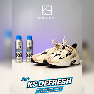 KS Defresh Deodorizing & Antibacterial Spray for Shoes Helmet Gear | Odor Remover with Silver Ions