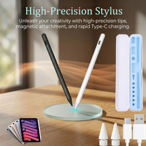 Stylus Pen for iPad Air/Mini/Pro 2018+ Palm Rejection Fast Charge Long Battery Side Magnetic with Premium Storage Case