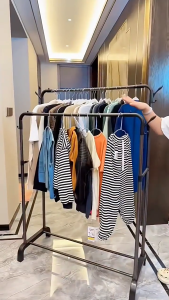 Single/Double-Pole Laundry Cloth Drying Rack Strong Structure Clothes Hanging Rack Penyangkut Baju Space Save Rak