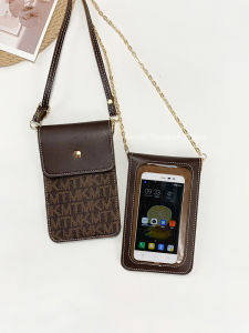Summer Touch Screen Phone Bag Womens Messenger Bag Fashion Printed Chain Shoulder Bag Double Layer Cell Phone Bag Vertical