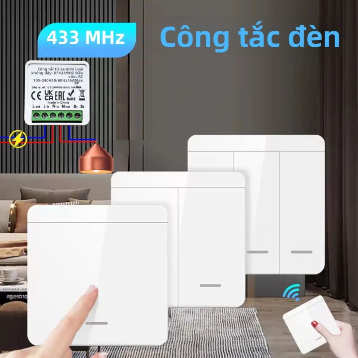 Công Tắc Thông Minh RF 433 MHz Mini DIY, Điều Khiển Từ Xa Không Dây, 1 ...