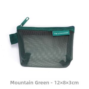 Mesh Triangle Coin Purse Portable Buggy Bag Lipstick Cosmetic Card Transparent Student Square Storage Small Bag