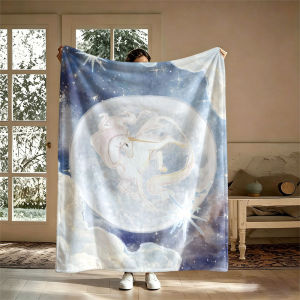 BILIBILI | Unicorn Moon Dreamy Flannel Blanket Perfect for Sofa Office Bed Travel Sleep Read Relax Camping Four Season Use