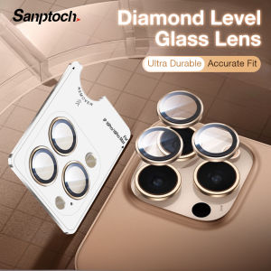 【1 Set】Sanptoch Diamond Level Glass Lens Protection For iPhone 16 / 15 / 14 / 13 / 12 / 11 Pro Max Plus Alloy Camera Lens Ring Protector Film with Installer Kit