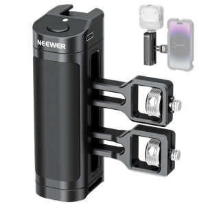 NEEWER PA005E Side Handle Grip with Wireless Remote Control Video Rig for Smartphone Cage