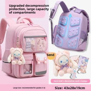 MONLEYTA | Girls School Bag Backpack Spine Protection Lightweight Design For Students In Grades One To Six Dual Shoulder Strap Backpack