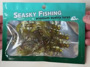 YUMEILI 20PCS Six-Legged Simulated Insect Lure Soft Bait Threaded Body + Thin Forked Tail TPE Soft Material Fishing Soft Bait