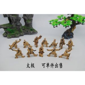 Miniature Ceramic Tai Chi Sculpture Handmade Garden Bonsai Decorative Water Absorbing Stone Decoration Vintage Aesthetic
