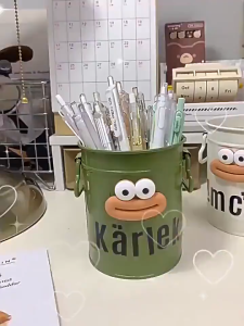 BHQ Big Mouth Pencil Holder with Handle Cute Student Stationery Storage Box Makeup Brush Storage Box
