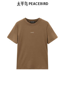 Peacebird Womens Knitted Short Sleeve T-Shirt Street Style Straight Cut Spring 2025 Quality Polyester Blend Quick Dry