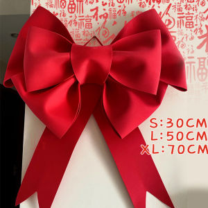 2026 New Year Red Big Bow Decorations Giant Bowknot Red Ribbon Wall Pendant Shop Birthday Party Wedding Home Door Decor 30/50/70cm