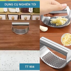 Dụng cụ ép bằm và nghiền tỏi bằng thép không gỉ