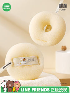 Large Size Brown Bear Bath Ball Womens Super Soft Bath Scrub Non-Dissolving Home Use Bath Flower Foam Bath Ball