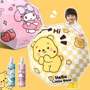 Sanrio Kuromi Fully Automatic Umbrella Sunny and Rainy Dual Use Cinnamoroll Pochacco My Melody Anime Folding Umbrella Girl Childrens Birthday Christmas Gift