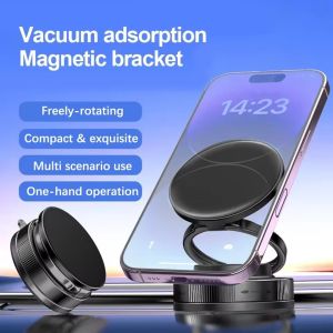 Suction Cup Phone Mount Magnetic Phone Holder for Car 360°Adjustable Vacuum Suction Phone Mount for Gym/Mirror/Smooth Surface