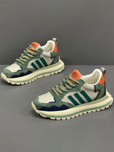 Mens Sporty Casual Shoes Breathable Increase Height Autumn New Arrival Fashionable Glue-Welded Rubber Outsole Wave Pattern